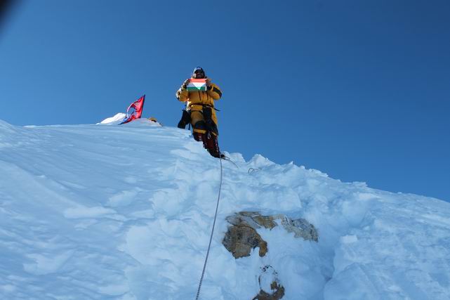 Klein Dávid Manaslu csúcsán